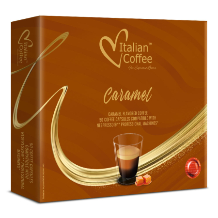Nespresso® Professional* - Cafea Aromatizata cu Caramel, 50 de capsule compatibile Nespresso® Professional*, Italian Coffee, 300 g