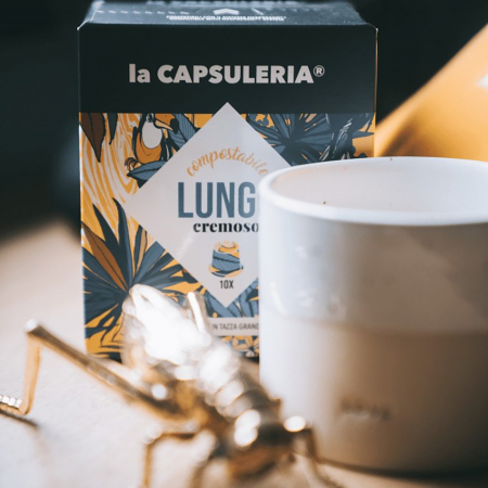 Cafea Lungo, 10 capsule biodegradabile compatibile Nespresso, La Capsuleria [3]
