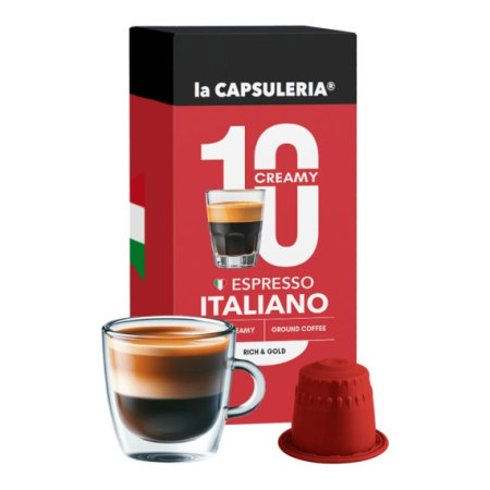 Cafea - Cafea Espresso Italiano, 10 capsule compatibile Nespresso, La Capsuleria