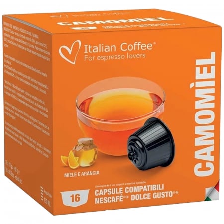Ceai de Musetel cu Miere, 16 capsule compatibile Nescafe Dolce Gusto, Italian Coffee