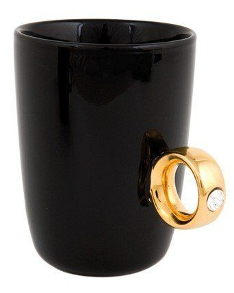 Cana neagra cu inel suflat cu aur de 2 karate si cristal, 270 ml [7]