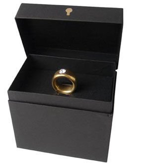 Cana neagra cu inel suflat cu aur de 2 karate si cristal, 270 ml [5]