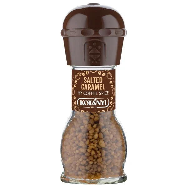 Nespresso®* - Caramel sarat pentru cafea, cu rasnita, 65 g, Kotanyi – un mix perfect pentru bauturi delicioase