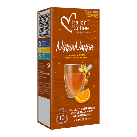 Ceaiuri - Capsule Ceai de Musetel, Miere, Portocale si Melatonina, Ninna Nanna compatibile cu Nespresso - Italian Coffee