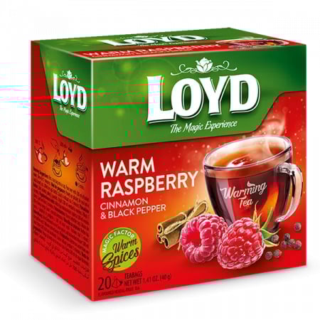 Ceai - Ceai Infuzie Zmeura cu Scortisoara si Piper Negru Piramide LOYD, 20x2g