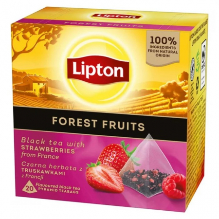 Ceai - Ceai negru cu fructe de padure Lipton Forest Fruit, 20 piramide, 34 g