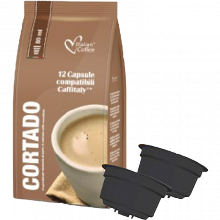 Cortado, 12 capsule compatibile Cafissimo/Caffitaly/Beanz, Italian Coffee
