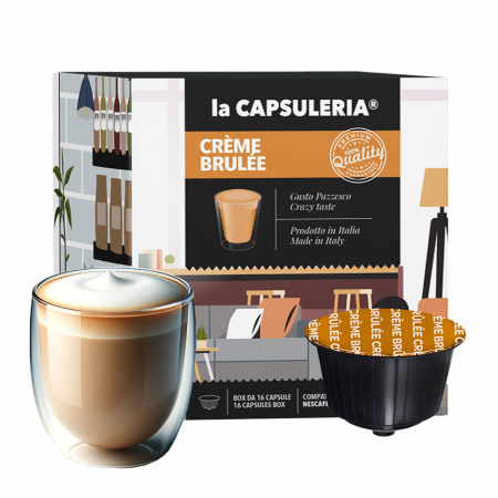 Cafea cu arome - Creme Brulee, 16 capsule compatibile Dolce Gusto - Capsuleria