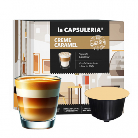 Cafea cu arome - Creme Caramel, 16 capsule compatibile Dolce Gusto - Capsuleria