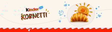 Croissant cu gem de piersici si caise, Kinder Kornetti, 6 x 42 g [4]