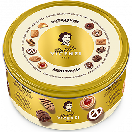 Produse Horeca - Fursecuri asortate, in cutie metalica, Minvoglie, Matilde Vincenzi, 500 g