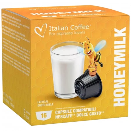 Lapte cu miere, 16 capsule compatibile Nescafe Dolce Gusto, Italian Coffee