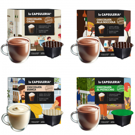 Kit degustare ciocolata calda, 58 de capsule compatibile Nescafe Dolce Gusto [0]