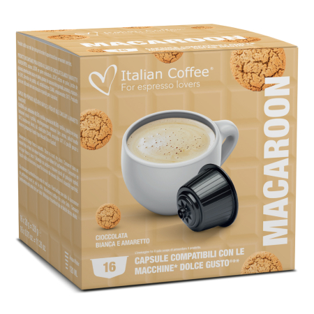Cafea cu arome - Capsule Ciocolata Calda Macaroon compatibile cu Dolce Gusto - Italian Coffee