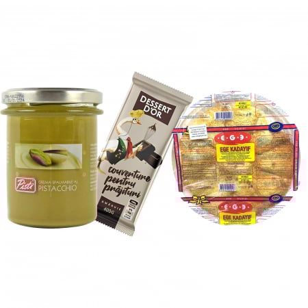 Petshop - Pachet Ingrediente Ciocolata Dubai – Crema de Fistic, Cataif Uscat si Ciocolata Amaruie