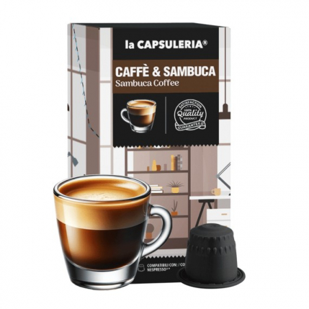 Cafea cu arome - Sambuca Coffee, 10 capsule compatibile Nespresso - Capsuleria