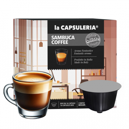 Cafea cu arome - Sambuca Coffee, 16 capsule compatibile Nescafe Dolce Gusto - Capsuleria