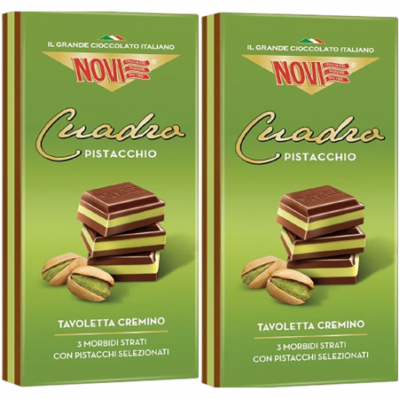 Bacanie - Set 2 tablete de Ciocolata cu fistic, Novi, 2 x 110 g - Capsuleria.ro