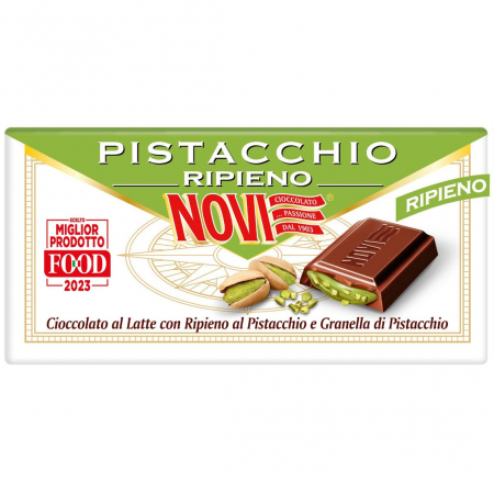 Dulciuri - Ciocolata cu crema de fistic si fistic granulat, Novi, 105 g - Capsuleria.ro