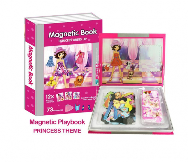 Joc educativ Carte magnetica cu piese puzzle Princess Dress Up [6]