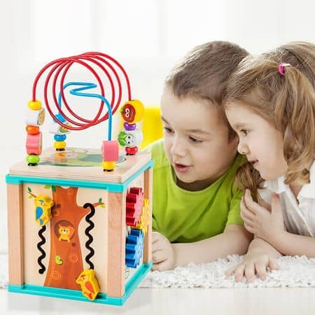 Cub Montessori din lemn cu 6 activitati [2]