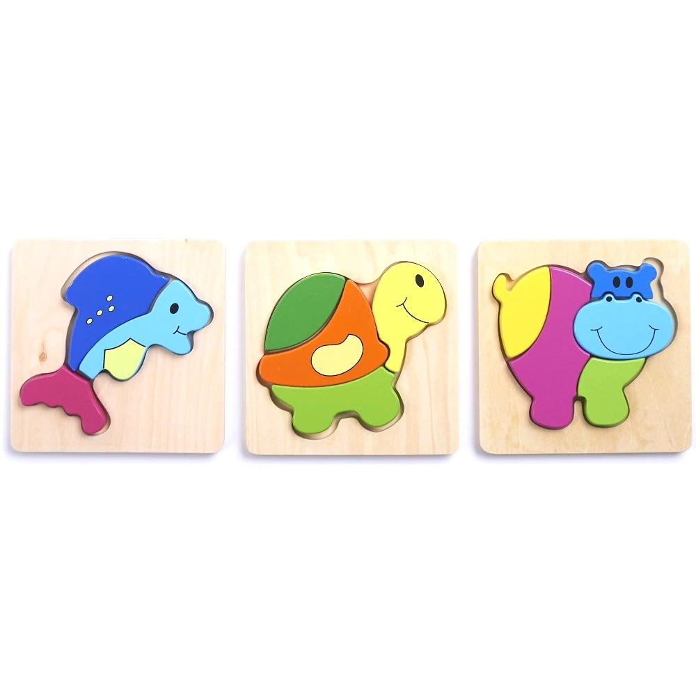 Hipopotam-Puzzle incastru din lemn Montessori [3]