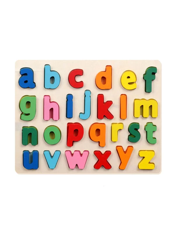 Joc educativ-puzzle din lemn litere colorate . [1]