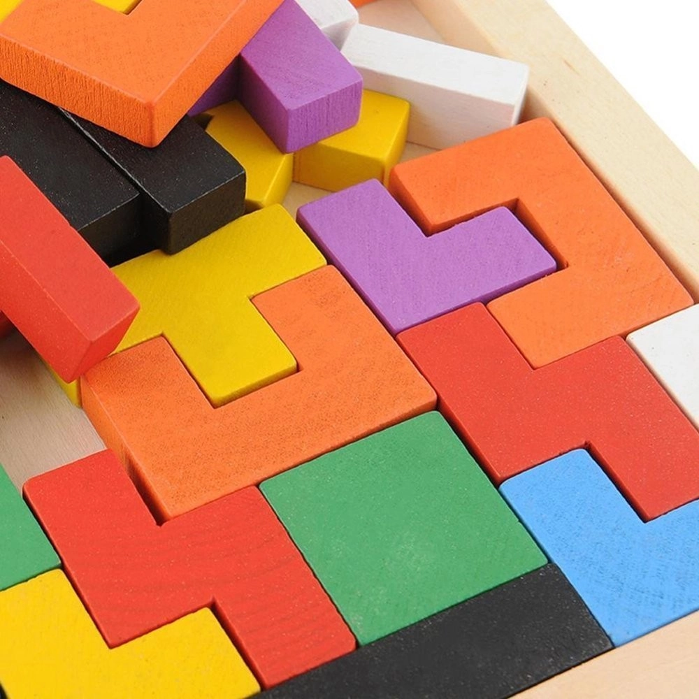 Joc de logica Tetris din lemn-aranjeaza formele geometrice Model Mare [6]