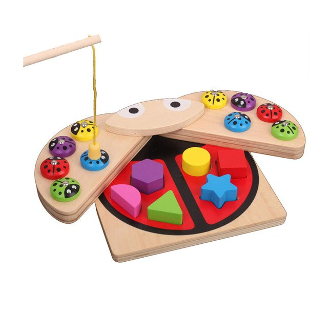 Joc Montessori din lemn de pescuit magnetic -model gargarita [1]