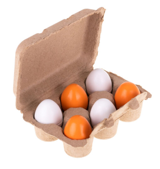 Set 6 oua din lemn in cofraj de carton  - Joc de tip Montessori [2]