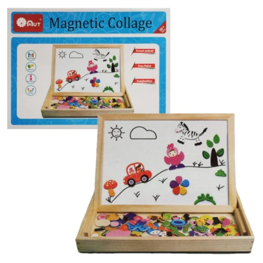 Tabla magnetica cu 2 fete cu puzzle si accesori de scris [1]
