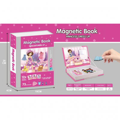 Joc educativ Carte magnetica cu piese puzzle Princess Dress Up [4]