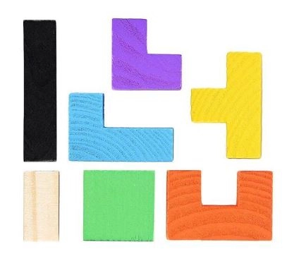 Joc de logica Tetris din lemn-aranjeaza formele geometrice Model Slim [3]