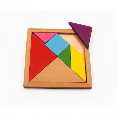 Tangram din lemn -Joc de inteligenta 7 piese  15x15 cm [0]