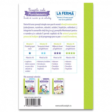 La ferma. Invat sa numar si sa calculez: Povestile mele Montessori [7]