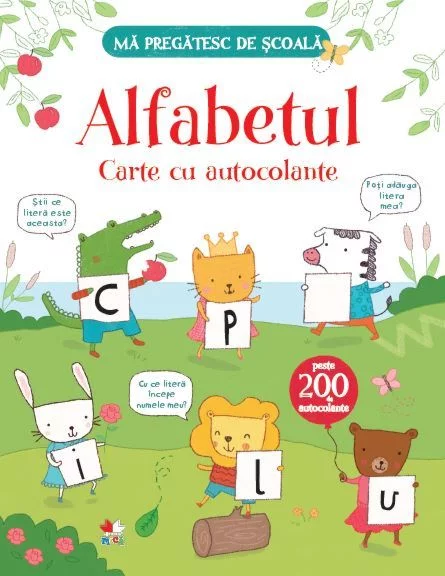 Mă pregătesc de şcoală. Alfabetul. Carte cu autocolante