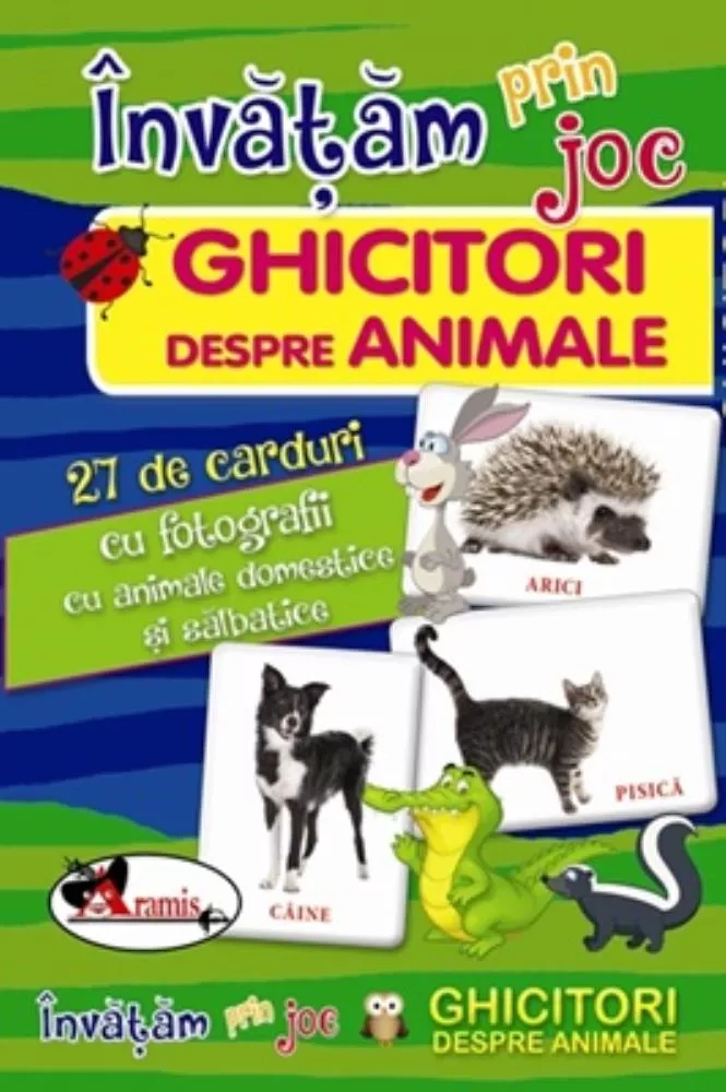 Editura Aramis - Invatam prin joc - Ghicitori despre animale 27 carduri