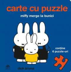 2-5 ani - Miffy merge la bunici. Carte cu puzzle