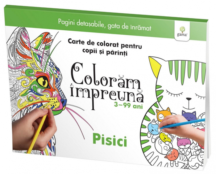 Coloram impreuna. Pisici. Carte de colorat pentru copii si parinti