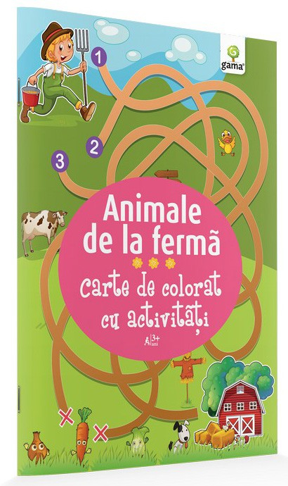 Animale de la ferma. Carte de Colorat cu Activitati