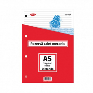 Rezerva caiet mecanic A5 50 file