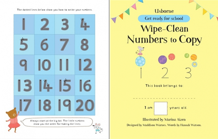 Wipe-clean numbers to copy [4]