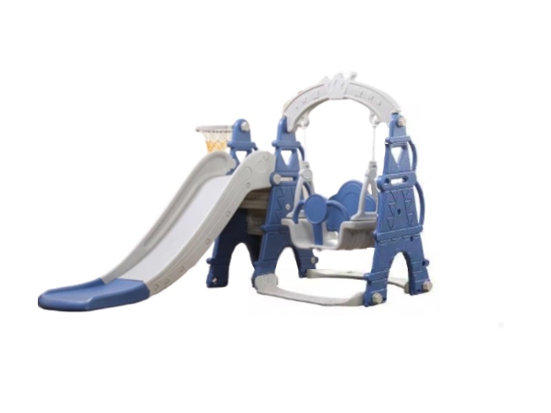 Tobogan MyKids cu leagan, cos de baschet Castel L-AFE03 Blue [1]