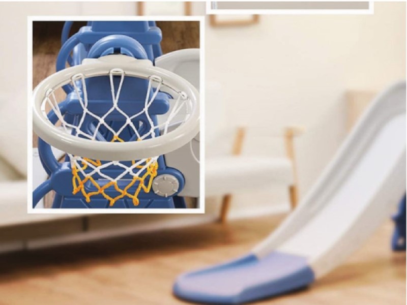 Tobogan MyKids cu leagan, cos de baschet Castel L-AFE03 Blue [2]
