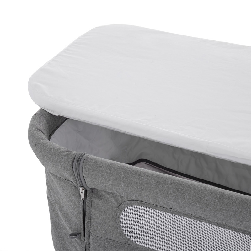 Feedo - Patut co-sleeper pliabil cu laterala detasabila, geanta si salteluta, roti [4]