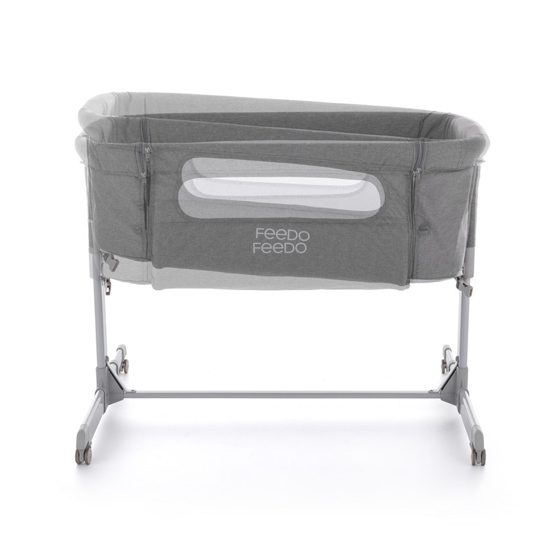 Feedo - Patut co-sleeper pliabil cu laterala detasabila, geanta si salteluta, roti [3]