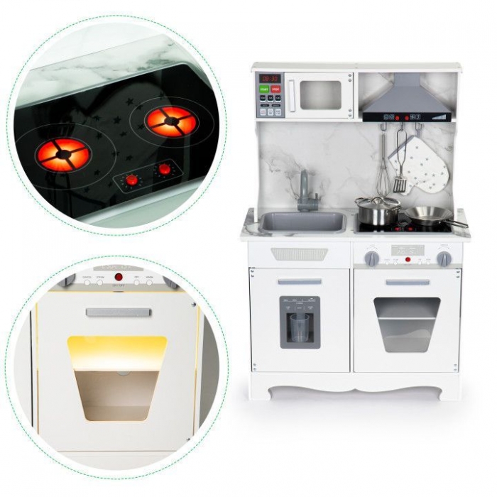Bucatarie din lemn cu sunete, lumini si accesorii, Ecotoys TL10181 [7]