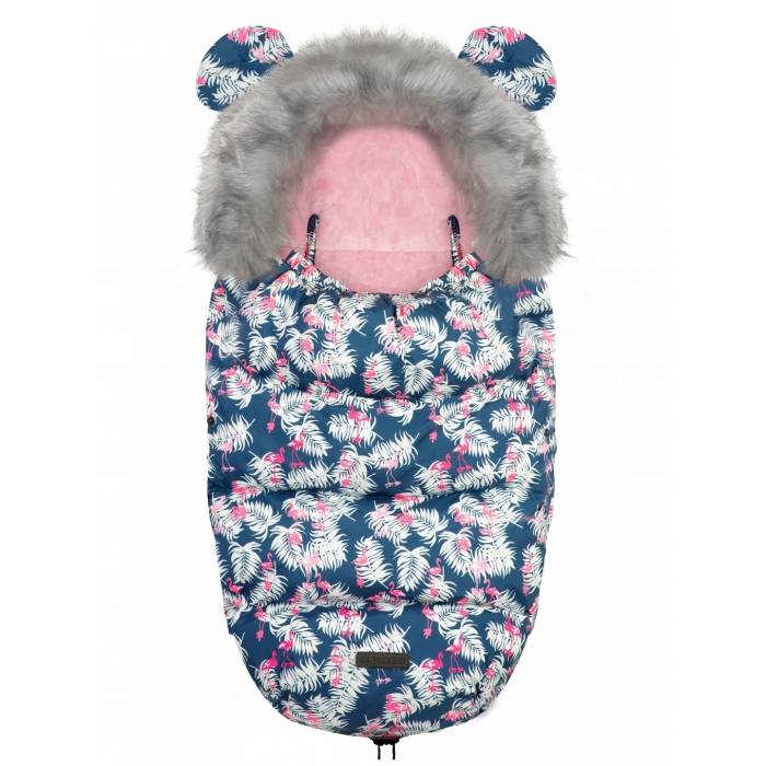 Sac de dormit Ricokids 95 x 48 cm Ricokids Elmi 720012 - Bleumarin cu flamingo [1]