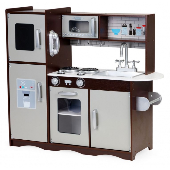 Bucatarii copii - Bucatarie mare din lemn pentru copii cu accesorii Ecotoys 7266