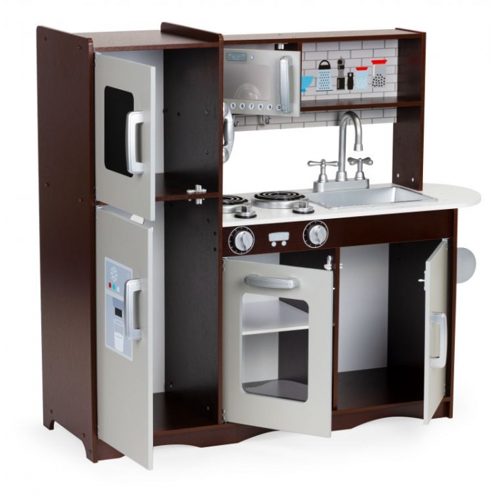 Bucatarie mare din lemn pentru copii cu accesorii Ecotoys 7266 [3]